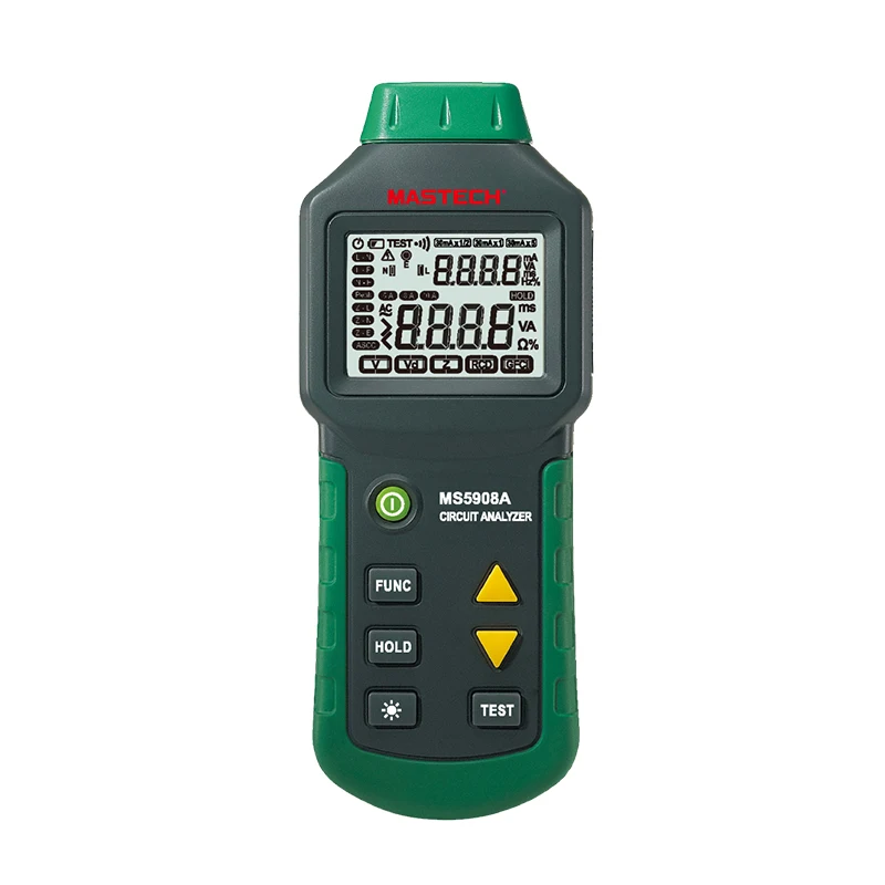 Mastech MS5908A/MS5908C AC100-240V LCD Analyzátor RCD Tester s napätím GFCI Meter Mastech Socket Tester
