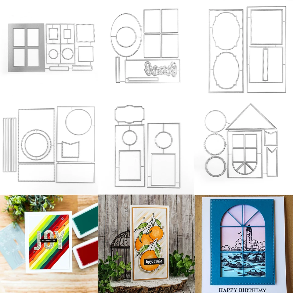 Master Layouts nastaviť obdĺžnik Round Nepravidelné kovové rezanie matríc, vyrazenie Diecut for DIY karty na výrobu scrapbooking Photo album