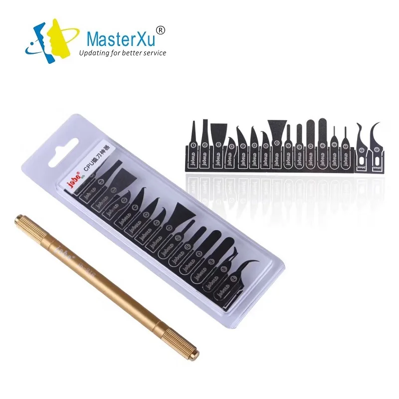 Masterxu Jabe UD-818 UD-306 CPU Blade Set Set Ultra tenký telefón BGA IC Čipový remover Nástroj z nehrdzavejúcej ocele na základnú dosku