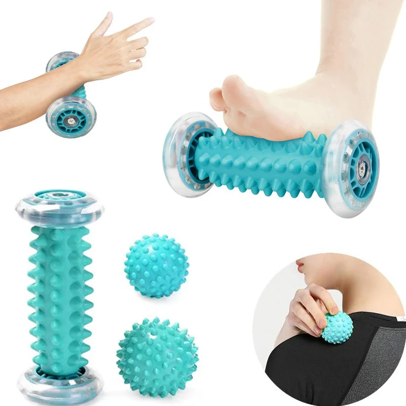 Masážový masáž Massager Masáž valca Yoga Masáž guľôčkový plantár fascia svalová relaxácia Športová fitness loptička telesná súprava