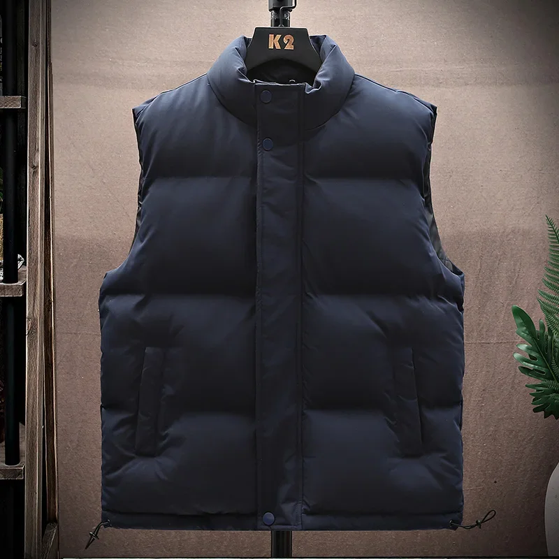Masívna farebná bunda Zimná teplá vesta Outwear Windbreaker Clothing Cotton Ves vesty bunda Men New Puffer bez rukávov Coats Pánny