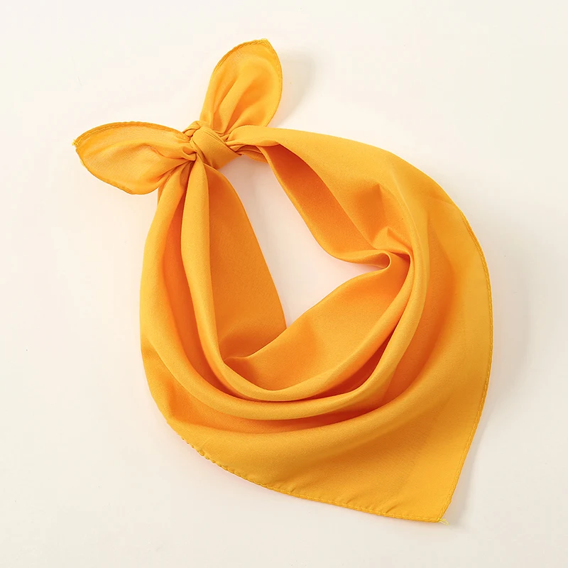 Masívna štvorcová šál saténový hodvábny čelenka moslimská žena Hidžáb Dámy malá veľkosť vlasov obaly Islimic Turban Famule šatky 56*54 cm