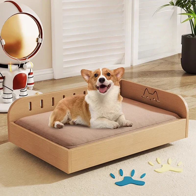 Masívne drevo Pet posteľ vlhkosť psa chovateľská chovateľská stanica odnímateľná umývateľná medvedíka Dog Dog Princess Bed Four Season Universal Cat Nest