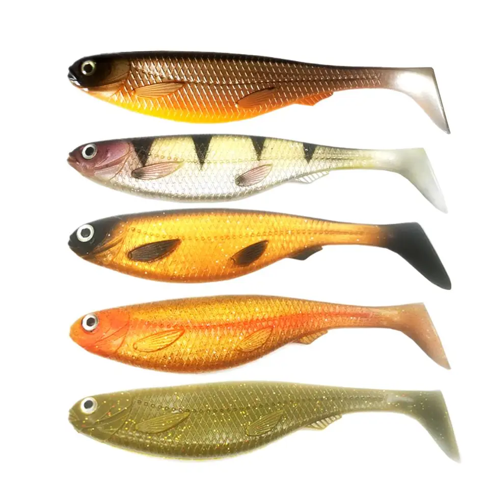 Materiál PVC 20 cm 55g t chvost Soft Lure Lure Artificial Bait Big Shods Soft 12,5 cm 13,7 g 15 cm 22g Softbaits pre morské basové basy zander