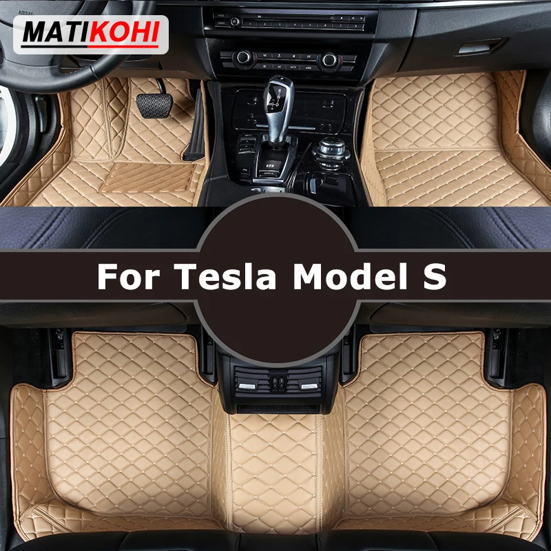 Matikohi vlastné podlahové rohože pre auto pre Tesla Model S Automatické koberce Foot Coche Accessorie