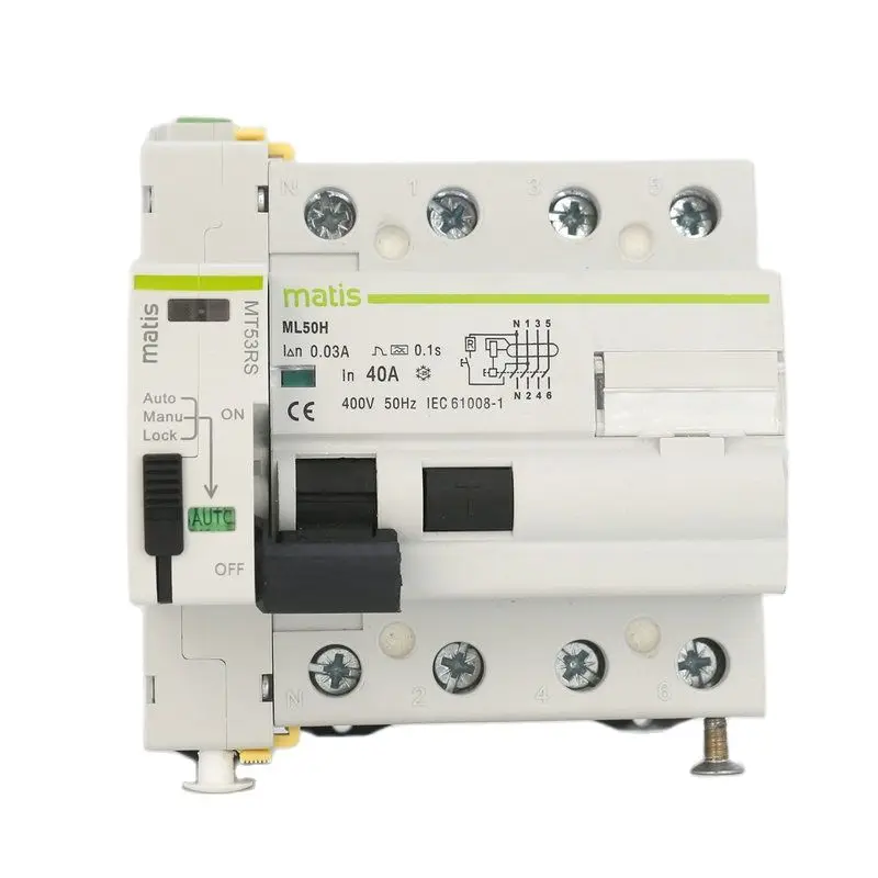 MatizMart MT53RSX 4P RCCB RCD RS485 RECORMÁLNY RECORMÁL TYPE A 30MA 100MA 300MA