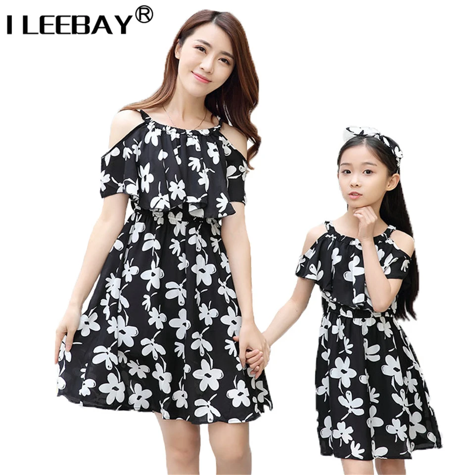 Matka dcéra sa oblieka rodinné oblečenie zodpovedajúce mamke dievčenské oblečenie rodina Look České šaty Roupa mae e filha rapa mama e hija