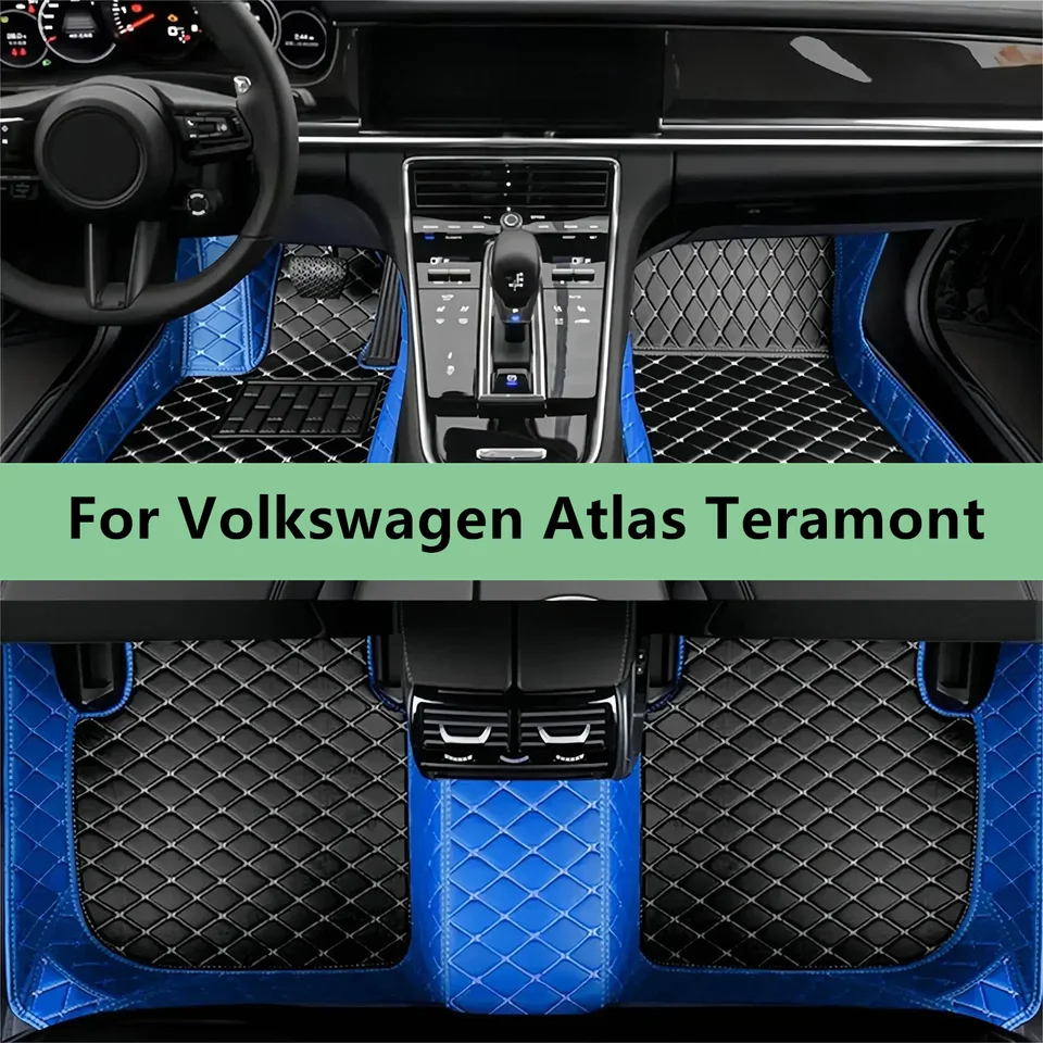 Matky na vlastné podlahové podlahy pre Volkswagen Atlas Teramont 2018 2019 2020 2021 2022 2023 podlahové rohože pre autá Men Dámske príslušenstvo pre autá