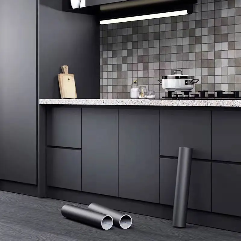Matná skrinka film kuchyňa dekor vodotesná pevná farba Self Adhesive Zhustané vinylové tapety spálne domáce dekorácie nástenné nálepky