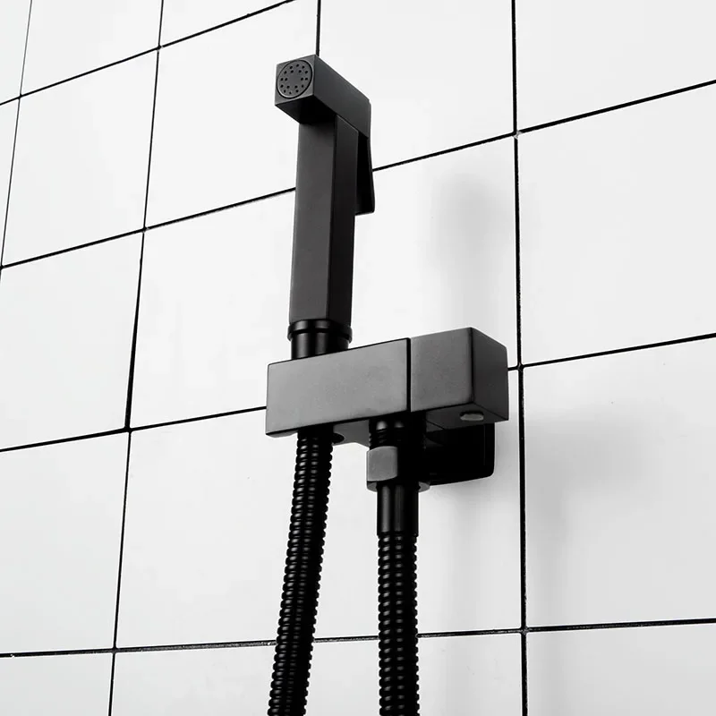 Matná čierna/chróm/zlato/šedá/ružová zlatá kúpeľňa bidenety Faucet Mosadz kúpeľňa Shattaf