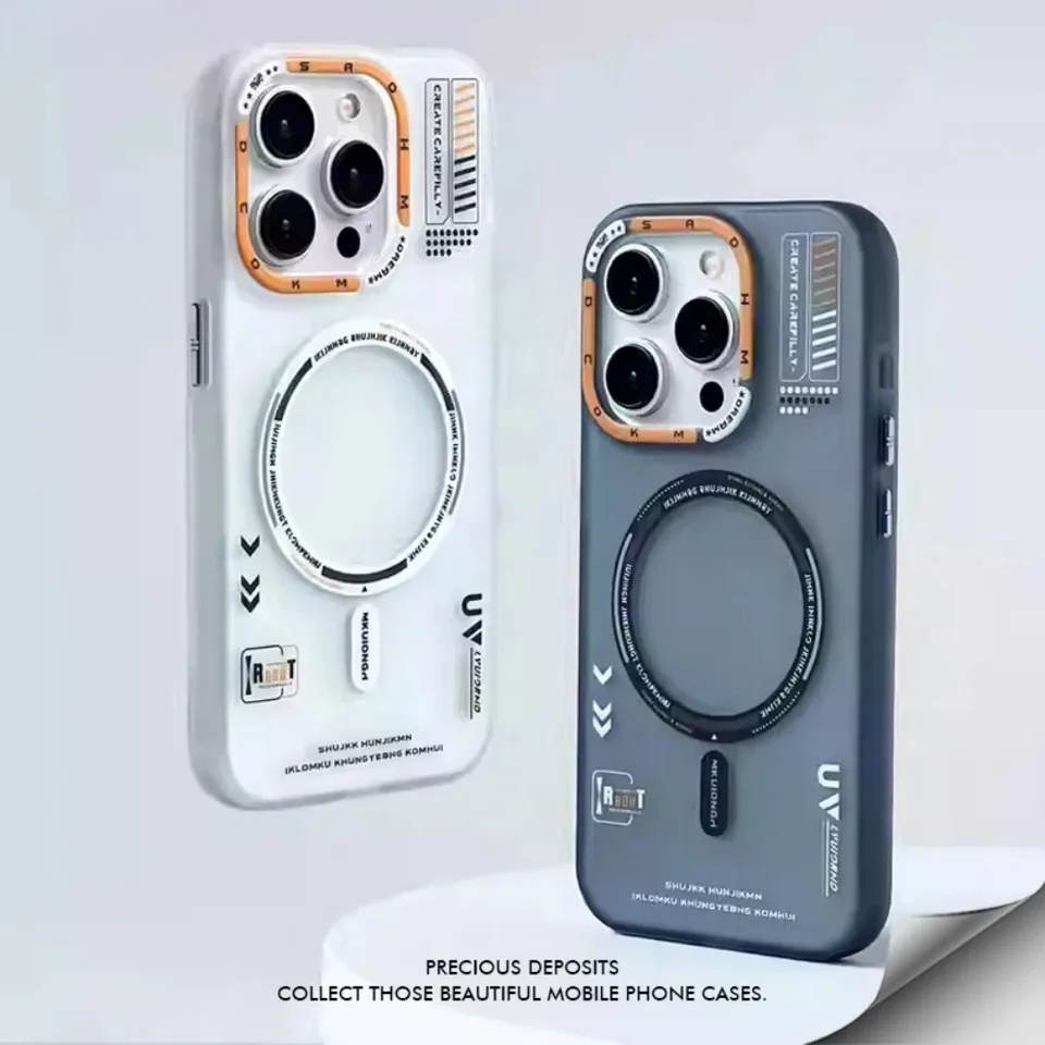 Matný magnetický telefón pre iPhone 15 13 13 12 14 Pro Max pre Magsafe Wireless Nabíjanie matný kovový kovový šošovkový kryt Tlačidlá