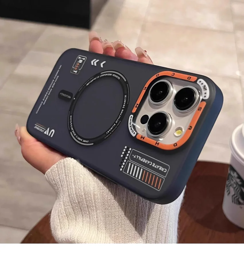 Matný magnetický telefón pre iPhone 16 12 13 14 15 Pro Max Megsafe Wireless Nabíjanie matný kovový šošovkový kryt Tlačidlá