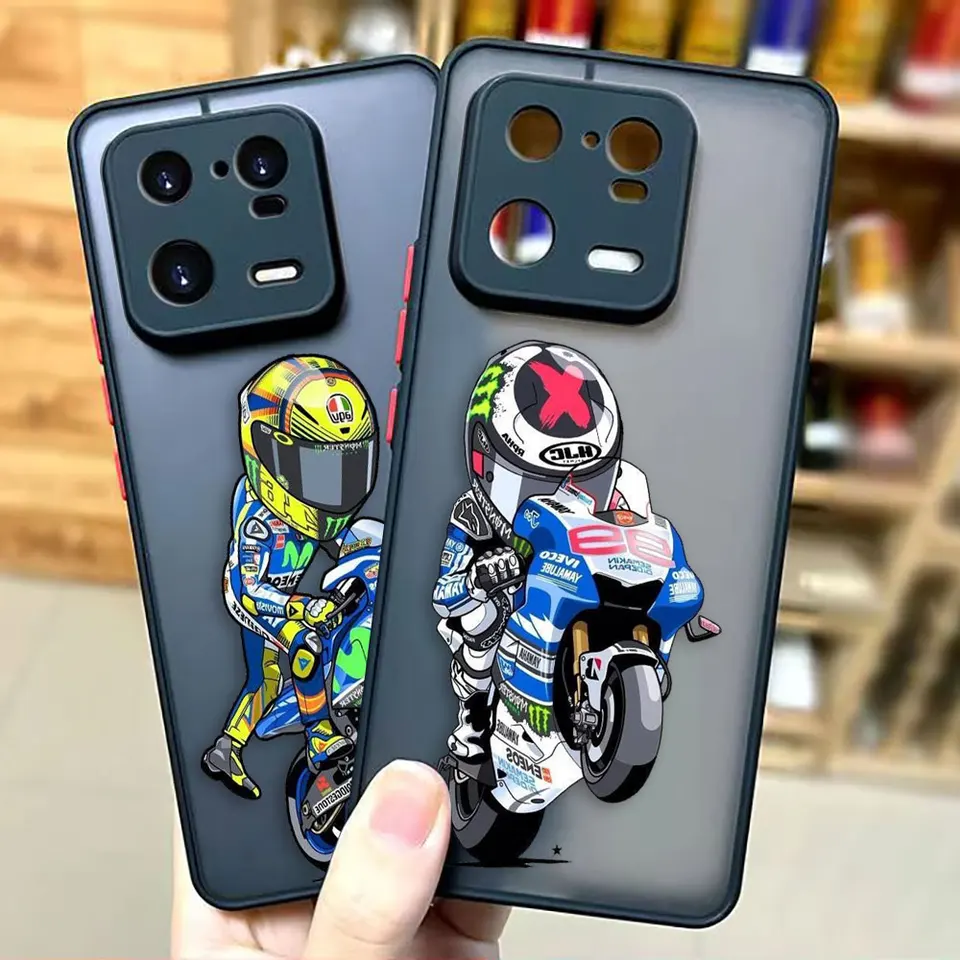 Matný telefónny puzdro pre Xiaomi 13 12 12S 12T 11 11T 10. 10S 9 8 6x 5x Pro Lite 5G prípad fonda shell karikatúra preteky motocykla preteky