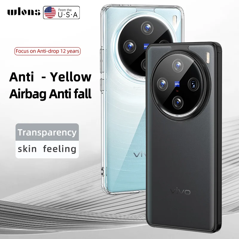 Matte Frosted a Transparent Ice Crystal Smus -odolný voči puzdru pre Vivo X100 X90 X80 X70 Pro+ Plus X90S Rugged Protective Armor Cover