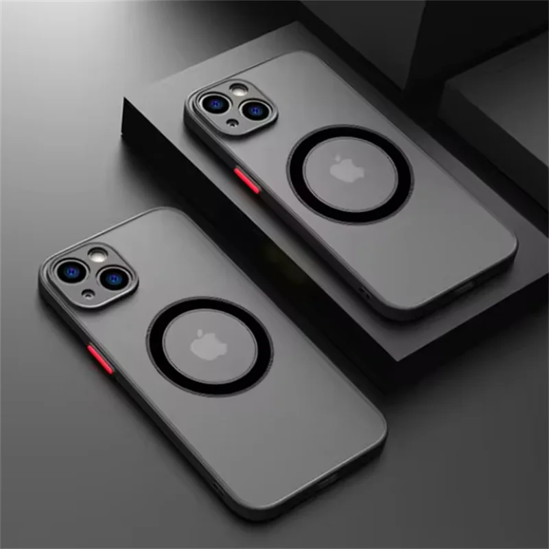 Matte Frosted for Magsafe magnetické bezdrôtové nabíjacie puzdro pre iPhone 16 Pro Max 15 14 plus 13 12 12 Mini 11 Strachproof Truse Cover