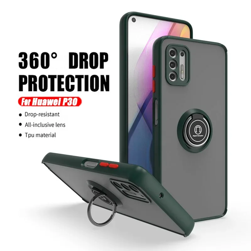 Matte Shock -odolný puzdro pre Huawei P60 P50 P40 P30 Pro Magnetický držiak na stojan na telefónny kryt Telefón