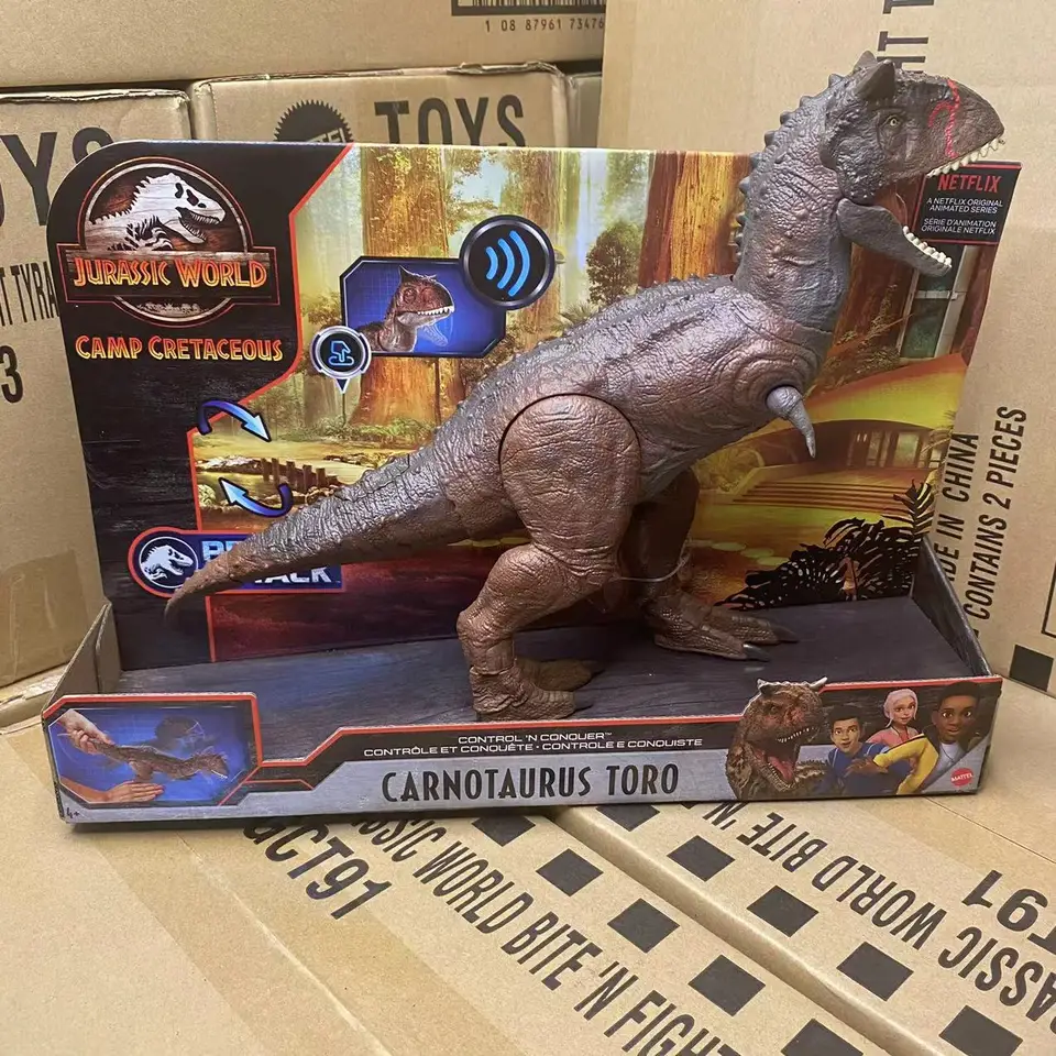Mattel Jurassic World Carnotaurus Toro Camp Cretaceous s revúcimi zvukmi a pohyblivými kĺbmi Detský darček k narodeninám GNL07
