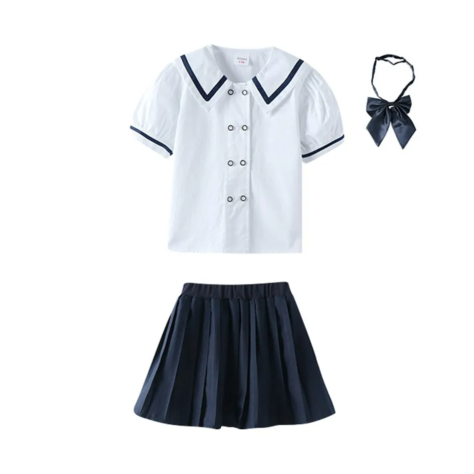 Maturitné oblečenie detské dievčatá letné školské uniformy triedy uniformy Sailor Tieň