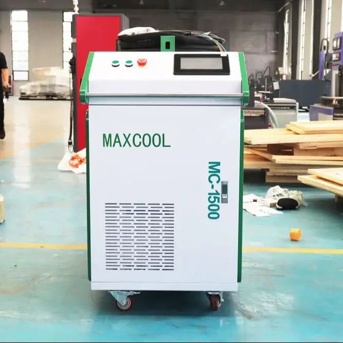 MaxCool Runheld Prenosné vlákno Čistiaci stroj na čistenie laseru 1500 W čistič oxidu laserového oxidu pre oceľový hliníkový mosadzný kovový odstraňovač hrdzu