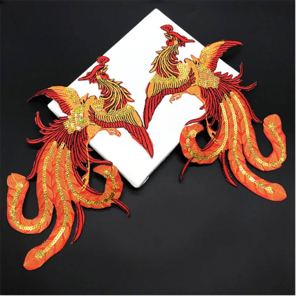 MAXSIN 1 PC Flitky Phoenix Vyšívané patch šiť na odevné aplikácie Patches na oblečenie cheongsam svadobné šaty doplnok pre domácich majstrov