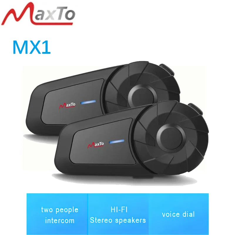 Maxto Mx1 Motorcycle Helmet Bluetooth Headset Intercom Walkie Talkie 2 Osoby Walkie Talkie Vzdialenosť 500 metrov ipx6 nepremokavá