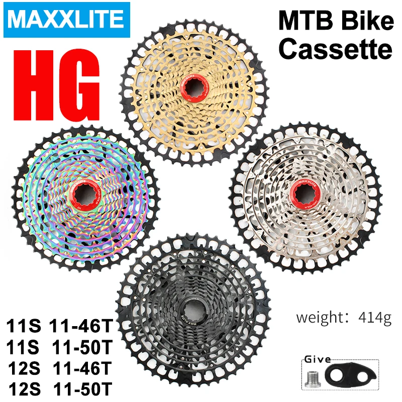 Maxxlite Bicycle Cassette Ultralight 11 Speed ​​11-46T K7 12 Speed ​​11-50T Freewheel Hg Mtb Cassette CNC oceľový ultralight 12V K7