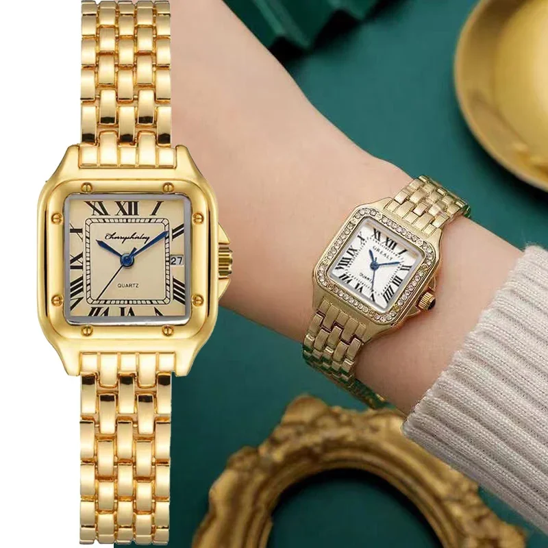 Mayzhisu Fashion Women Sledujú kalendár z nehrdzavejúcej ocele luxusné dámske hodinky