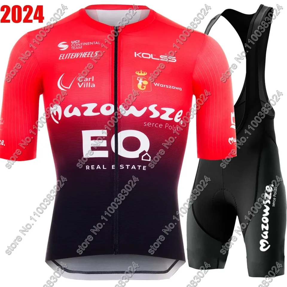 Mazowsze Serce Polski 2024 Cycling Jersey Set krátke rukávy Poľsko Červené odevy Road Roins Tirls Suit MTB Shorts Wear Maillot