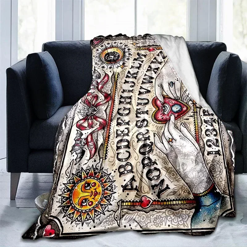 Mačacie lebky ouija doska hodí prikrývku čarodejnícke prémiové prikrývku gotická domáca dekorácia prikrývka Halloween dekorácie darčeky čarodejnícke prikrývky
