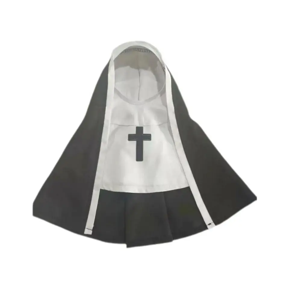 Mačacie šteniatko Pet Nun Cloak Role hra Mäkké mačička Halloween kostýmy priedušné čierne/biele mačky Cosplay kostýmové súpravy