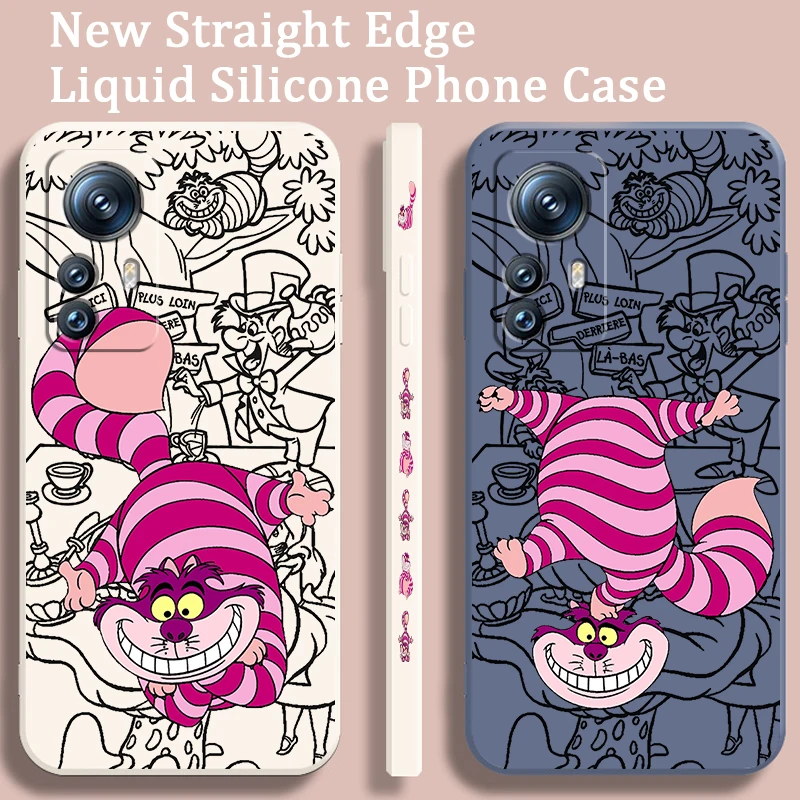 Mačka Disney Alice Cheshire Liquid Left Lany pre Xiaomi Mi 14 13T 13 12T 12 11T 11i 11 A3 10T 10 9 Pro Lite Ultra 5G späť