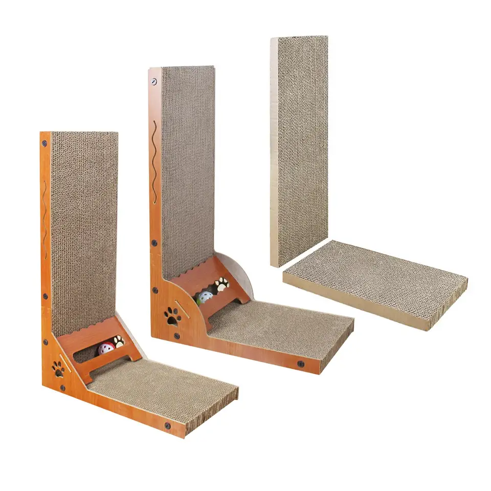 Mačka Scratcher kartón L v tvare mačiek Scraping Board Vertikálna mačka poškriabaný podložka Lounge lounge pre mačiatko
