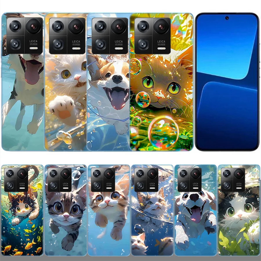 Mačky a psy, ktoré dokážu potápať čistý luxus pre Xiaomi POCO x5 X6 Pro X4 F4 GT X3 F6 F5 F3 F2 F1 m5 m4 m3 MI Poznámka 10 CC9 Pro Phone