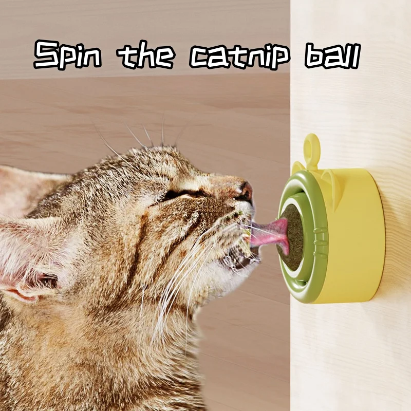 Mačky otočné catnip loptičku stena mazer lízanie hračiek contail catnip cukor loptičky inteligentné mačky hračky interaktívne lopty mačky mincovne hračky