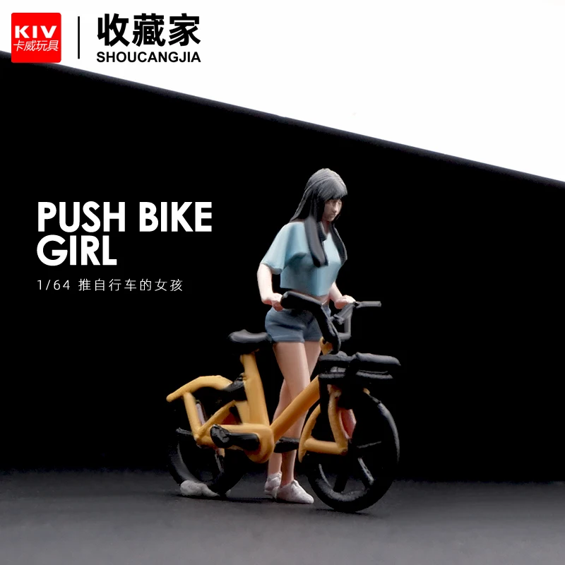 Maľované miniatúry Obrázky 1/64 Bicykel Boys Dievčatá scéna scéna Figurový model kreatívnych pieskových stolových bábik
