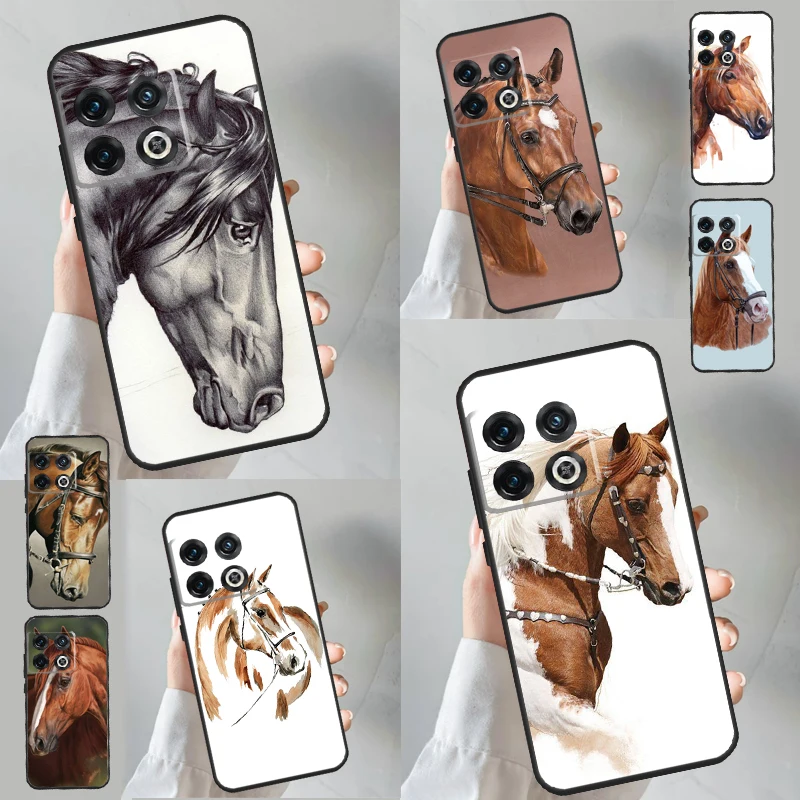 Maľované puzdro na koní Pony pre OnePlus 8T 10T 9R 10R 12R 11 12 9 10 Pro Nord CE 2 3 Lite CE4 2T N10 N20 N20 Cover