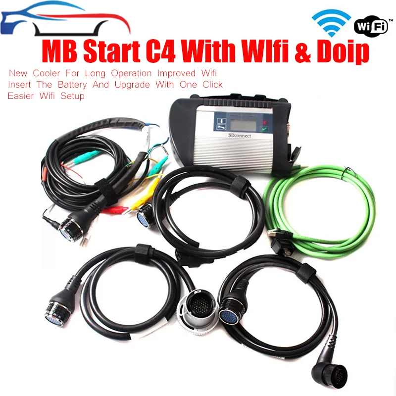 MB Star C4 SD Connect Compact Ben C4 Plus funkcia DOIP Funkcia Hlavného rozhrania multiplexor s káblami WiFi OBD Mercede Diagnostic