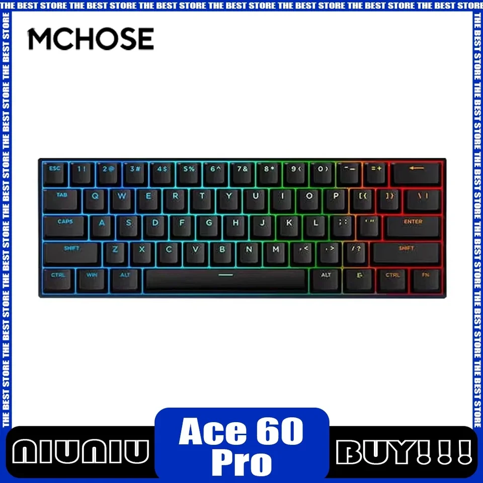 Mchose Ace 60 68 Pro Magnetický spínač Mechanická klávesnica 8K TTC Magnetické e-športy Gaming Hering Keyboard RGB PC Game Accessory ACE60PRO