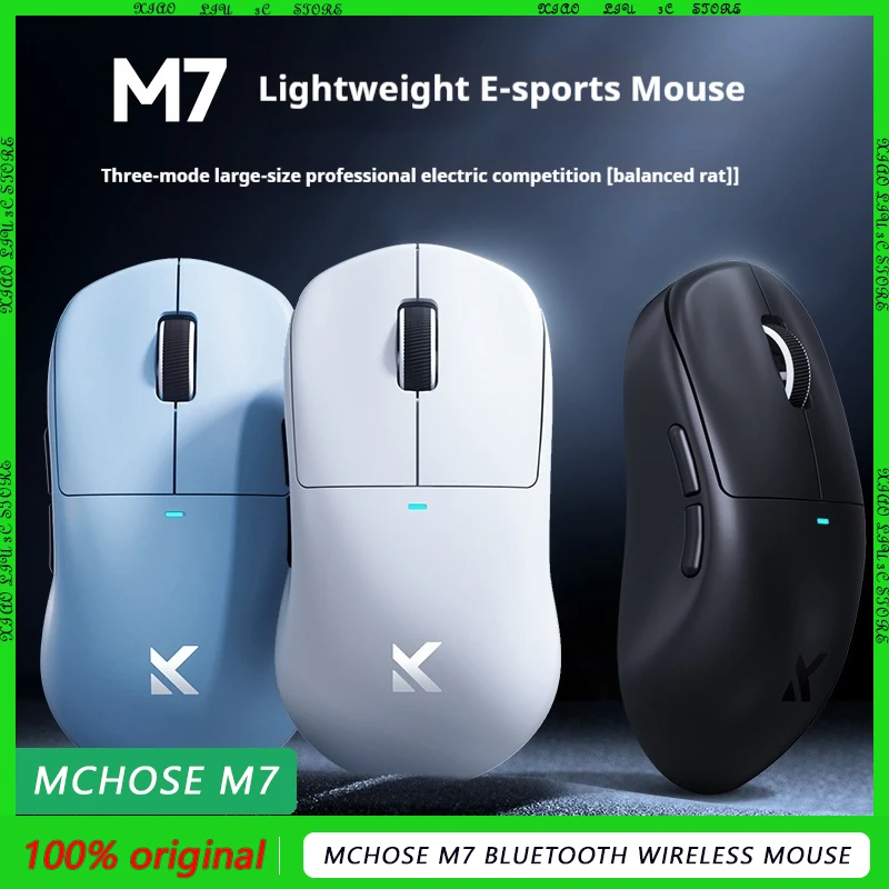 Mchose M7 Bluetooth Wireless Tri-Mode E-Sports Gaming Custom myši Paw3395 Light Weight Ergonomic PC Gamer Accessories