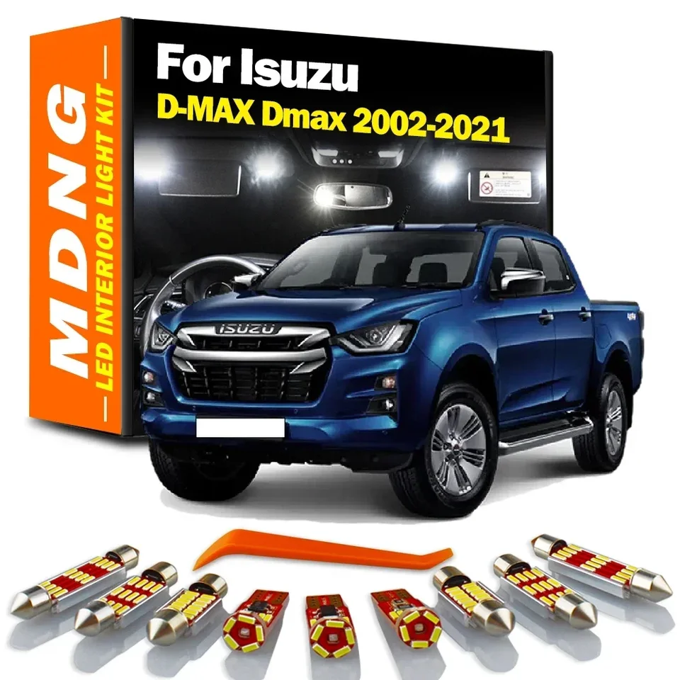 MDNG 8ks pre Isuzu D-Max DMAX 2002-2016 2017 2018 2019 2020 2021 LED interiér DOME MAP TRUNK LIGHT Kit Car LED žiarovky Canbus