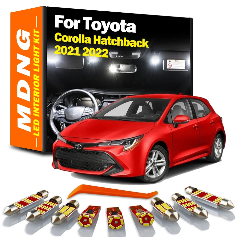 MDNG CANBUS pre Toyota Corolla Hatchback 2021 2022 LED LED LED LED Interiér DOME DOME MAP TRUNK SVETLO Kit