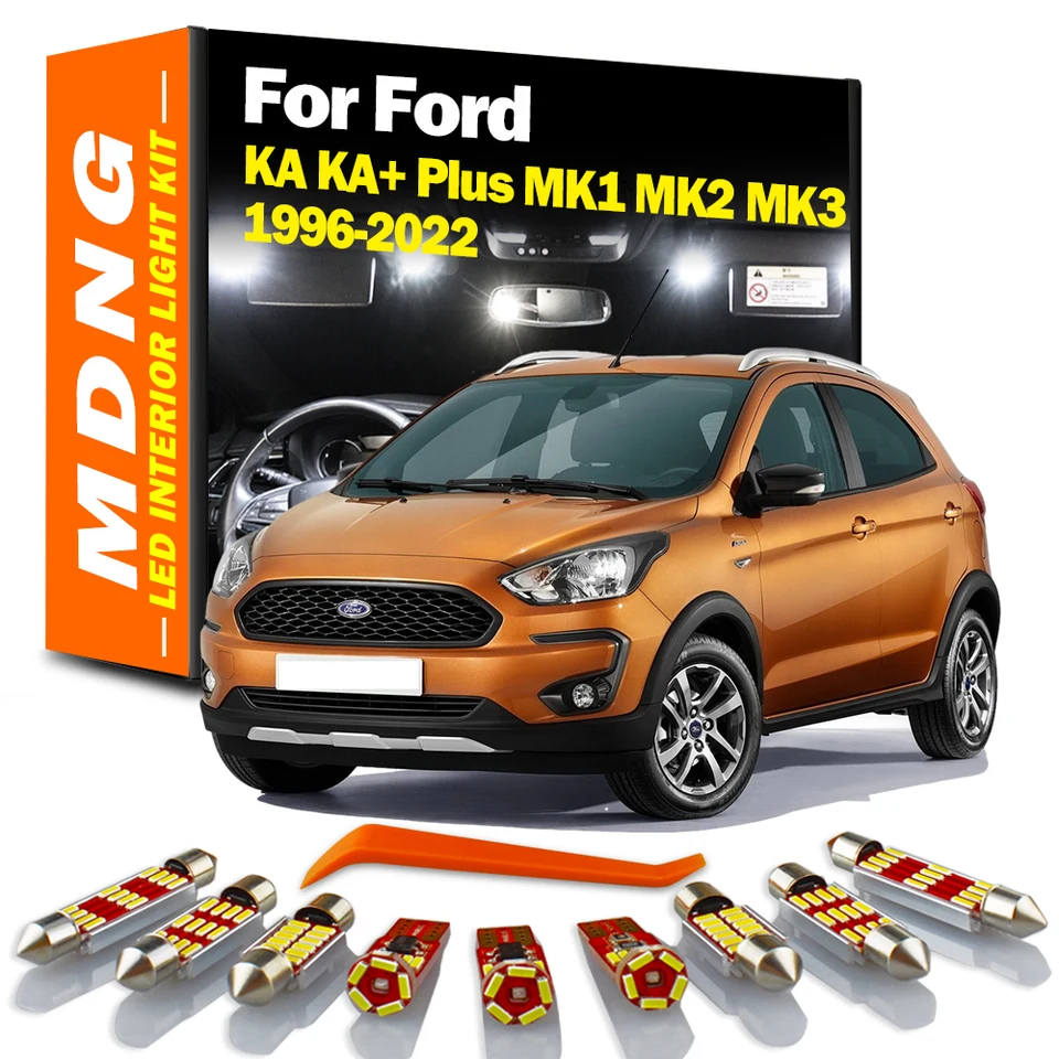 MDNG SAMPLE LAMP pre Ford KA KA+ PLUS MK1 MK2 MK3 1996-2017 2018 2019 2020 2022 LED interiér DOME MAP LEGLE KIT LED žiarovky