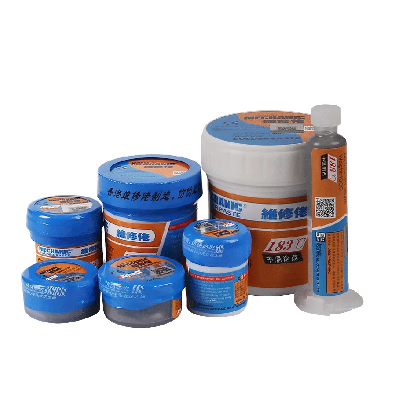 Mechanic Original Solder Cín Paste 183C Melting Point Bod zváracieho toku spájkovacia krém SN63/PB37 Opravy BGA CPU LED Rework Tools Tools