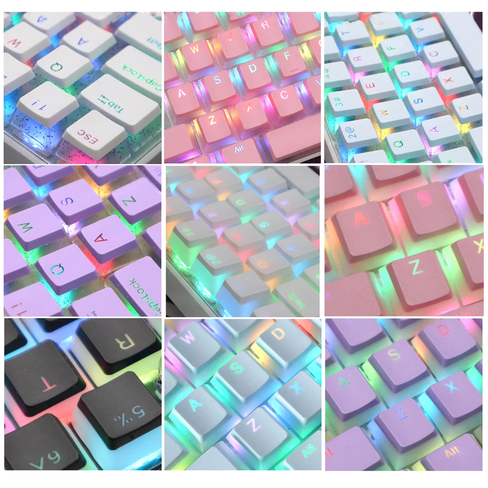 Mechanická klávesnica puding keycap bpt priesvitná farebná kľúče je možné prispôsobiť pre španielsku hebrejskú brazílsku japonskú Kóreu