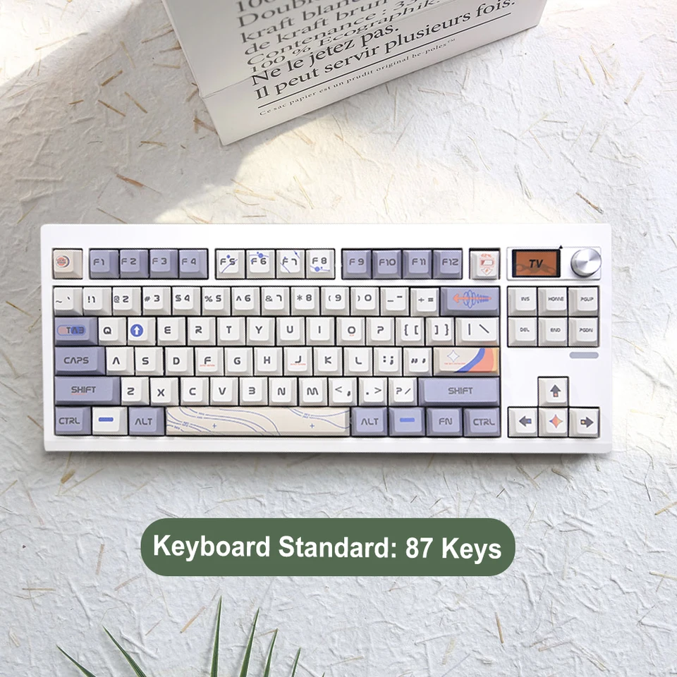 Mechanická súprava na klávesnicu RGB GMK87 Gaming Keyboard s počítačovou klávesnicou s obsahom gombíkovej obrazovky Bluetooth kompatibilná/ 2,4 GHz/ Type-C pre výhru