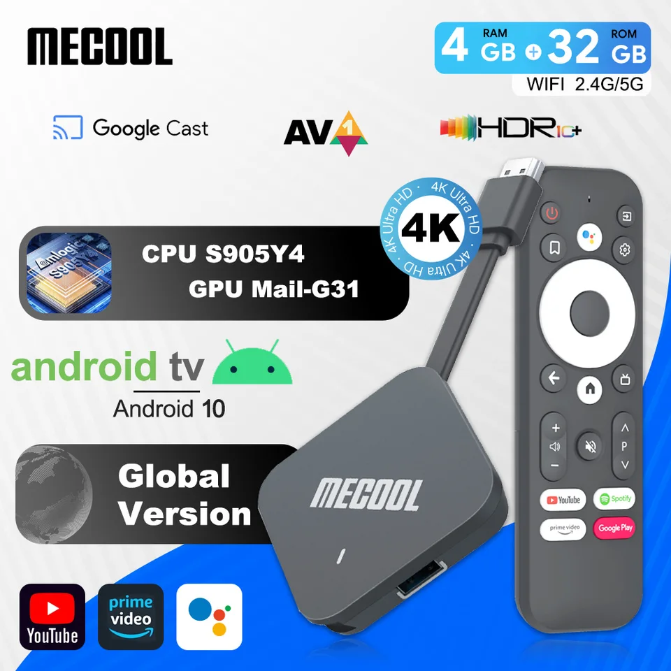 MECOOL 2022 ATV KD2 Globálna verzia vo Versio Amlogic S905Y4 TV Stick Android 11 4 GB 32 GB Dual WiFi Certified TV Certified TV BOX BT 5.0