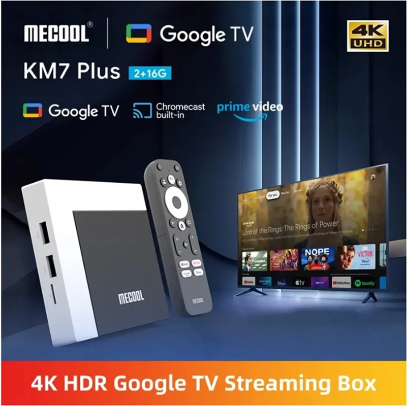 MECOOL KM7 PLUS TV Box Android 11 Netflix 4K Google certifikovaný 2 GB DDR4 16 GB ROM 100M LAN Internet S905Y4 AV1 Play