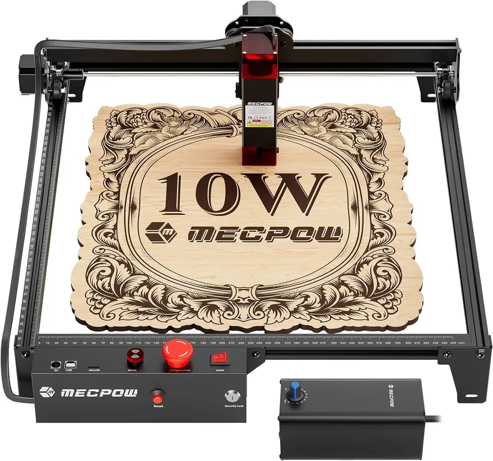 MECPOW X3 Pro Laser Graver W/Air Assist, 10W (10000MW výstup) Cutter, 60 W gravírovací strih, rytec