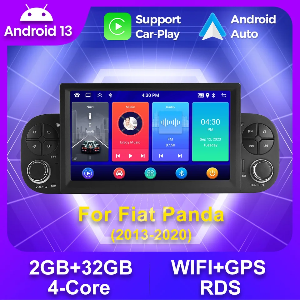 Medeke Android13 7inch Car Radio Multimedia Video Player pre Fiat Panda 2013-2020