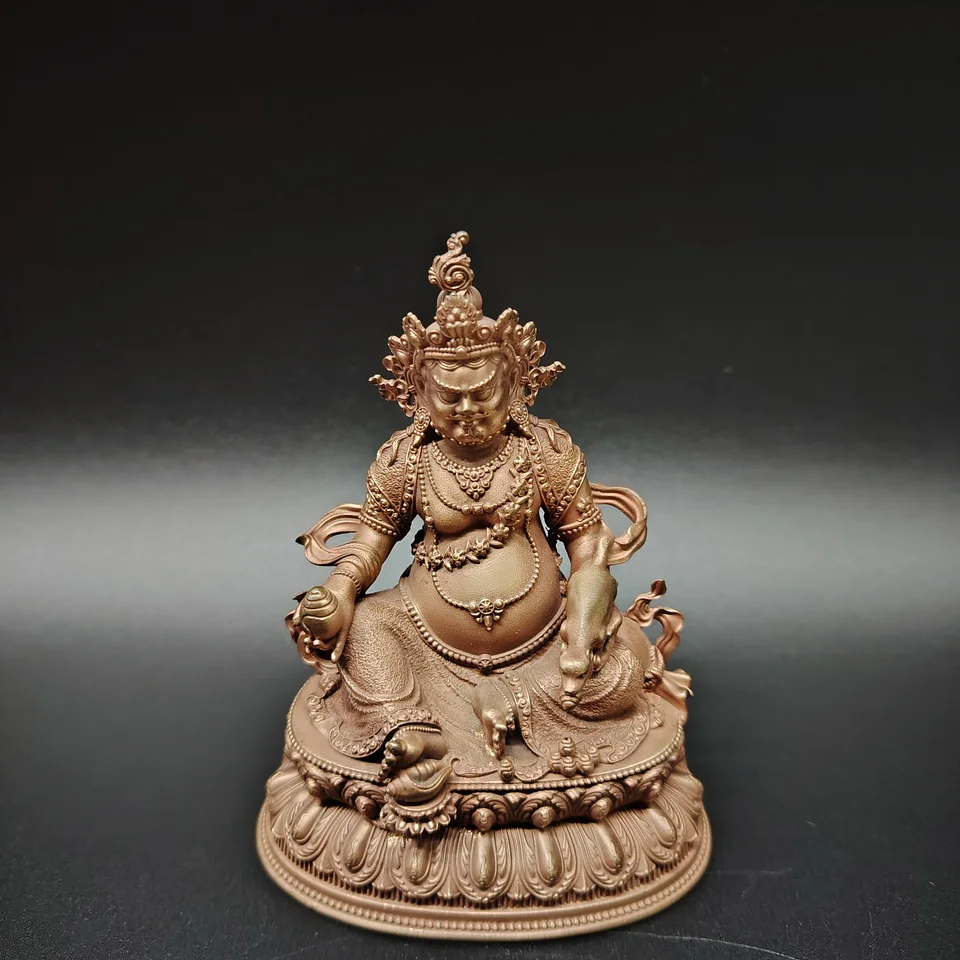 Medená tibetská legenda, žltý boh bohatstva, Buddha socha Chambala, Lucky Tibetan Seiko, Ornament, Special Handicr pre domácnosť
